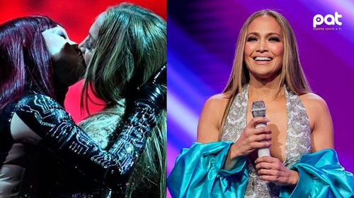 Jennifer Lopez besó a sus bailarines durante su show en los AMAs 2025