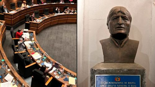 Senado ordena retirar busto de Evo Morales del Palacio Legislativo