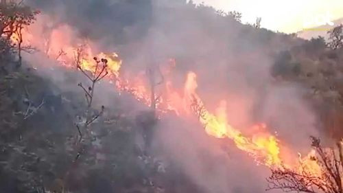 Incendio en Tolata avanza por fuertes vientos y sigue fuera de control