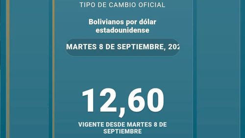 Dólar oficial sube este martes en Bolivia