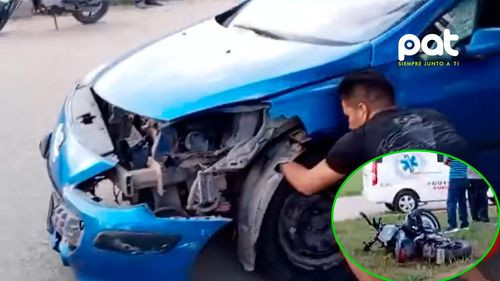Nuevo accidente de tránsito en Santa Cruz de la Sierra deja a motociclista gravemente herido