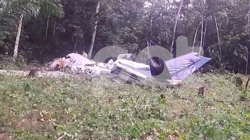 Difunden imagen del estado de la aeronave caída en Cochabamba