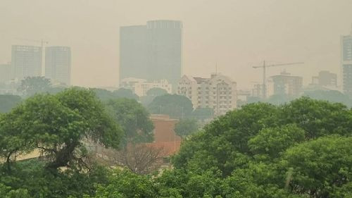 Domingo en Santa Cruz  bajo una Espesa Neblina de Humo debido a Incendios