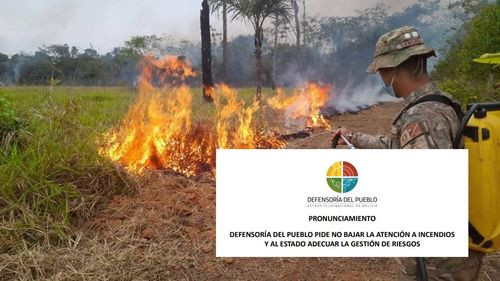 Defensoría del Pueblo insta a no Descuidar la atención a Incendios y solicita Adecuación Estatal en la Gestión de Riesgos