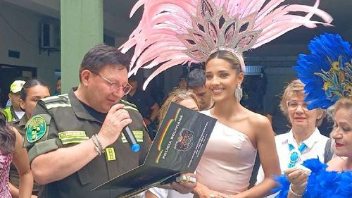 Comandante Departamental Erik Holguín y Reina del Carnaval, Aitana I, lanzan mensaje de cuidado para el Carnaval 2024