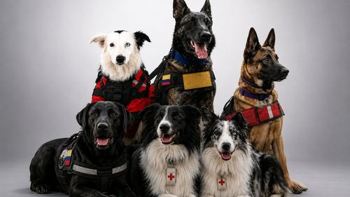 Perros rescatistas unen fuerzas para salvar vidas en Venezuela