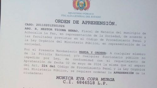 Emiten orden de aprehensión  contra la alcaldesa de El Alto Eva  Copa por el caso Mazamorra