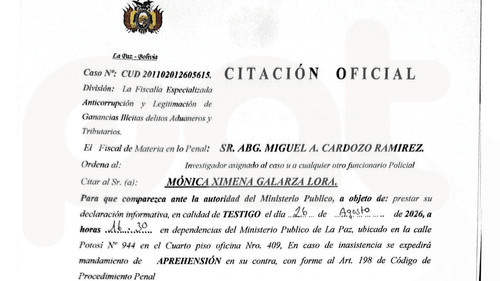 Fiscalía cita a Ximena Galarza por el caso Cerimedo