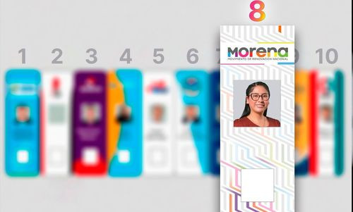 Morena va en el puesto 8 de  la papeleta electoral, el número  de la renovación