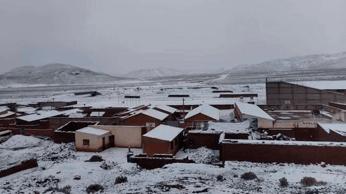 Se registran intensas nevadas en los municipios del sudoeste de Potosí