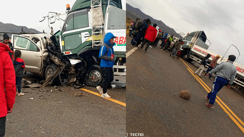 Choque frontal en la carretera Diagonal Jaime Mendoza deja dos fallecidos y un herido