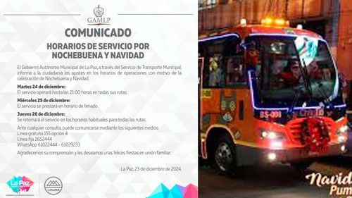 Comunicado de la alcaldía de La Paz
