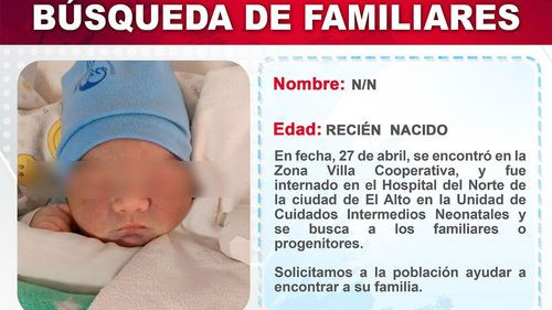  Recién nacido es encontrado en una bolsa de yute en vía pública de El Alto